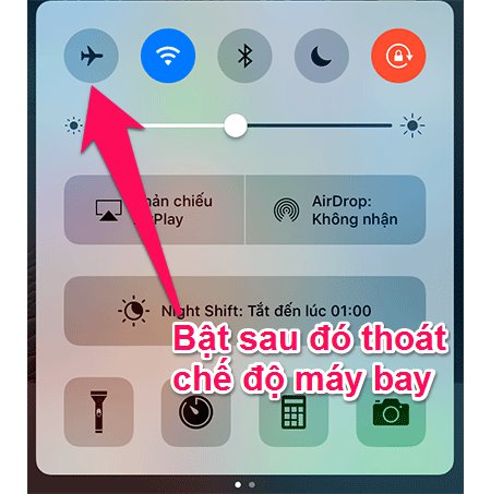 Bật và thoát chế độ máy bay